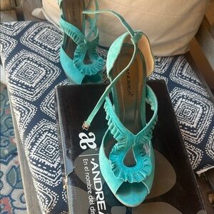 ANDREA FENZI Women's Vibrant Blue Heels